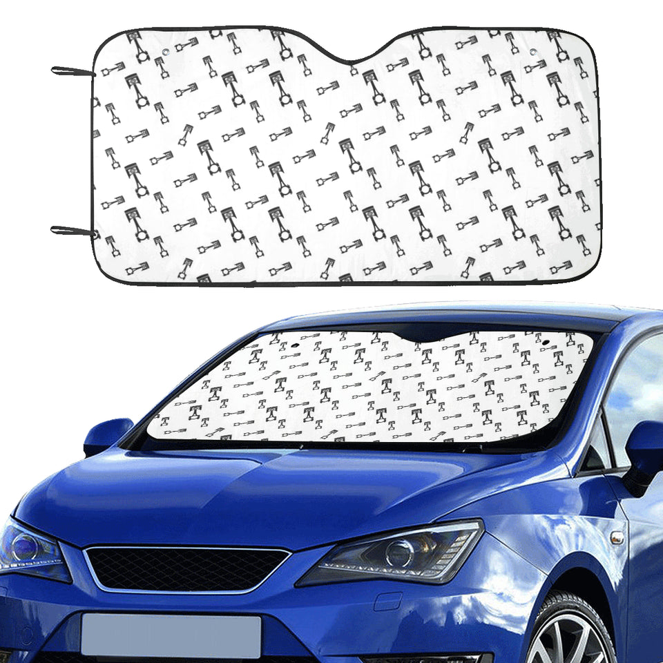 Engine Piston Random Pattern Print Design 04 Car Sun Shade