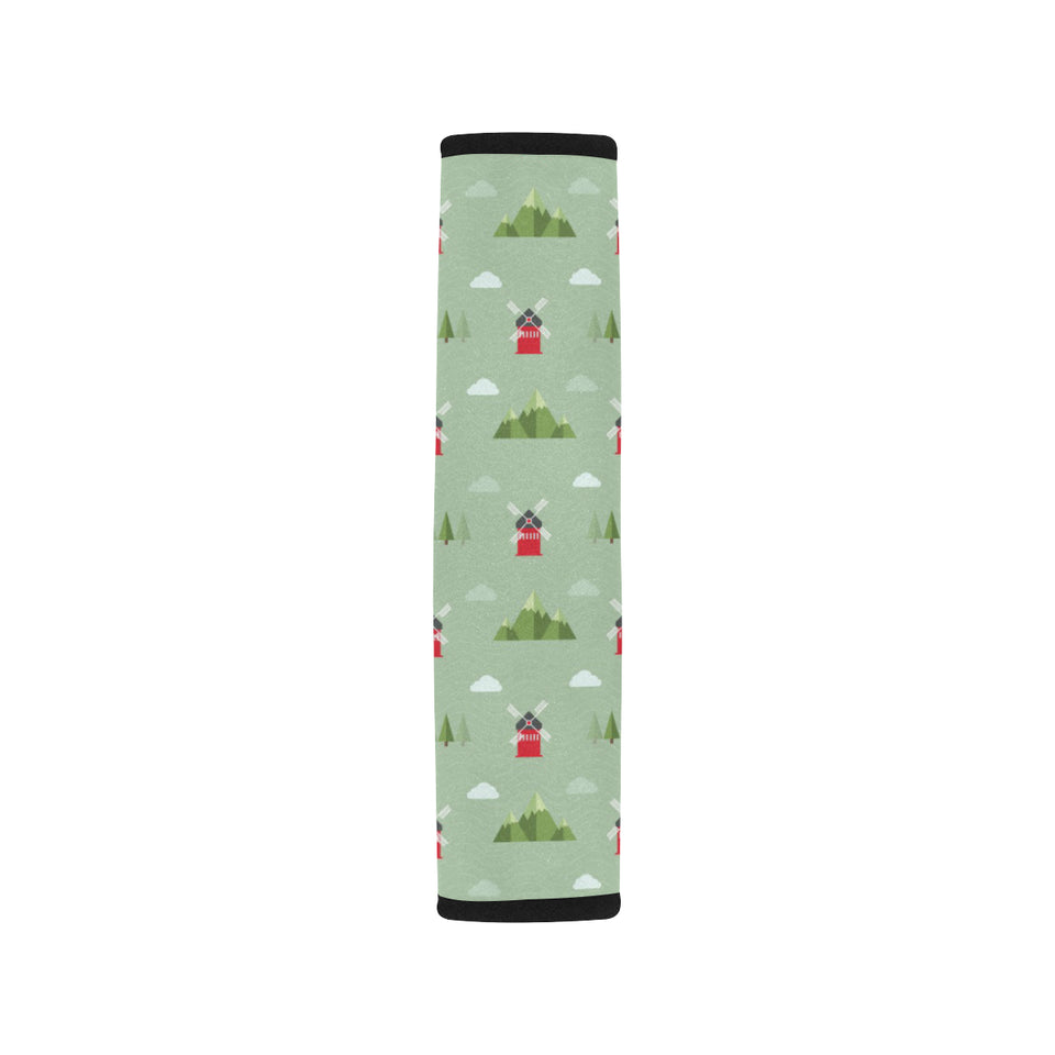 Windmill Green Pattern Car Seat Belt Cover