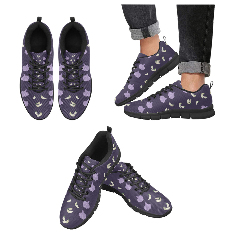 Garlic Pattern Background Theme Men's Sneakers Black