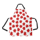Red Maple Leaves Pattern Adjustable Apron