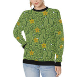 Cucumber Pattern Theme Women's Crew Neck Sweatshirt