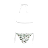 White Orchid Pattern Sexy Bikinis Two-Pieces Swimsuits