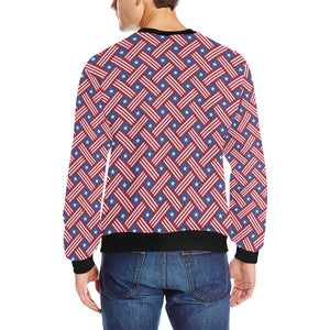 USA Star Stripe Pattern Men's Crew Neck Sweatshirt
