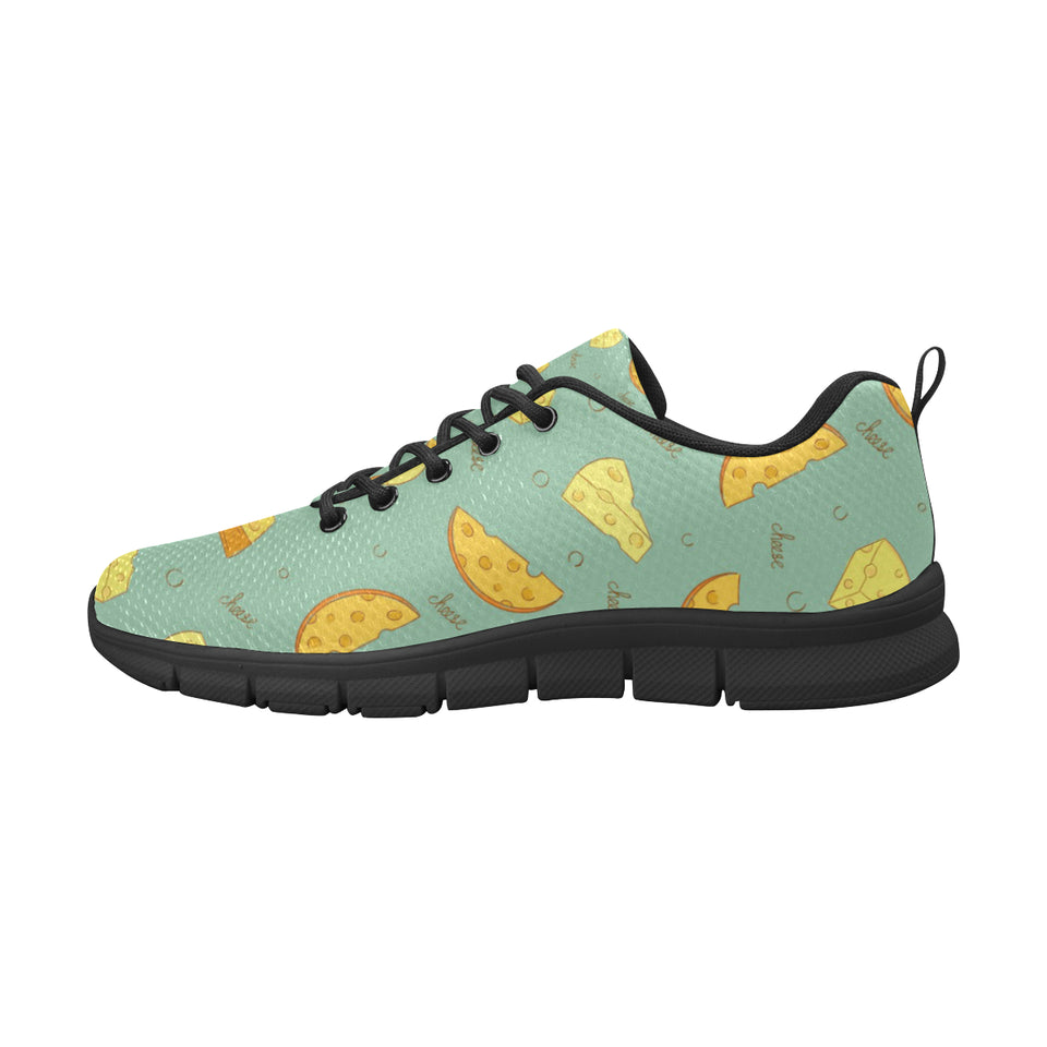 Cheese Pattern Background Men's Sneakers Black