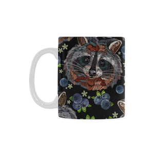Raccoon Blueburry Pattern Classical White Mug (FulFilled In US)