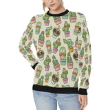 Cute Cactus Pattern Women's Crew Neck Sweatshirt