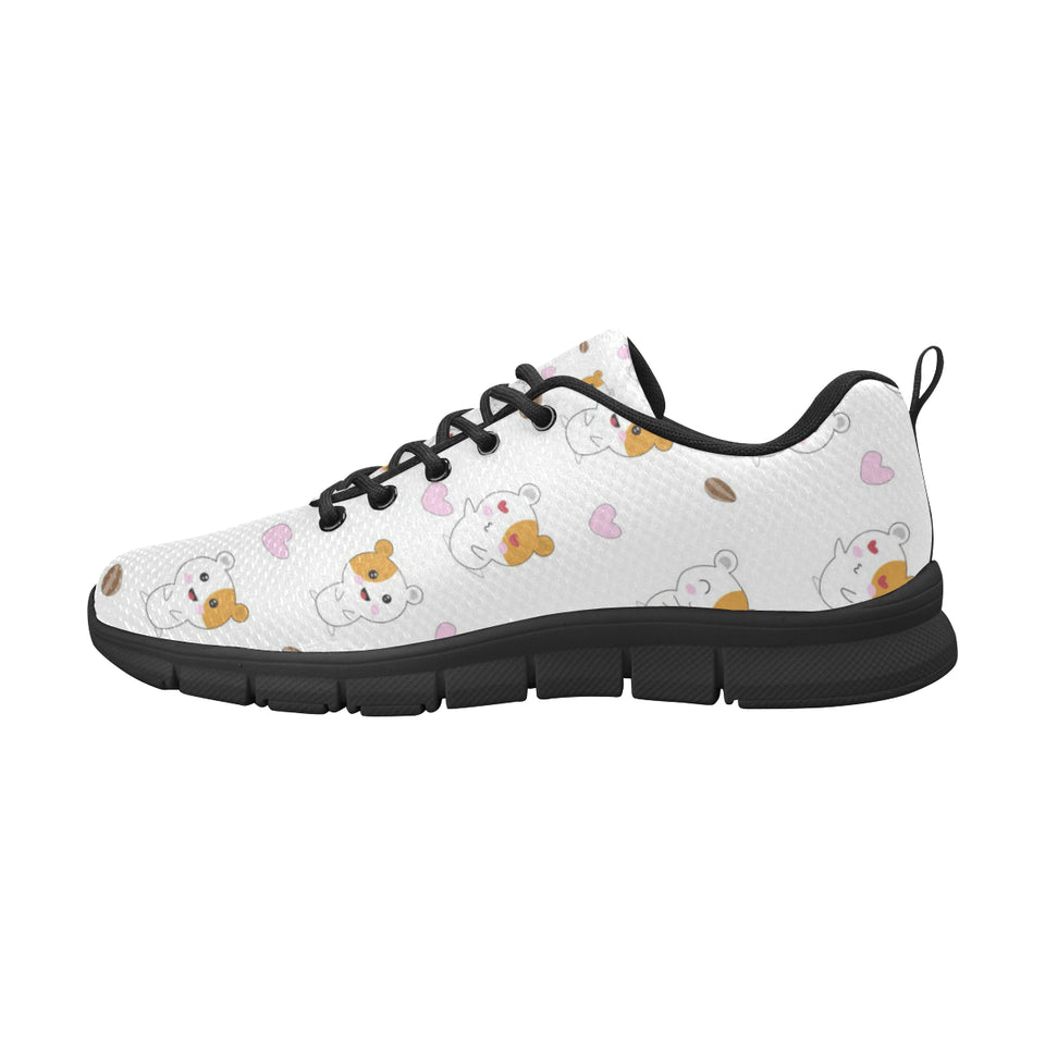 Hamster Seed Heart Pattern Men's Sneakers Black