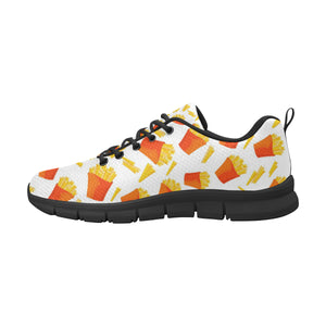 French Fries Pattern Men's Sneakers Black