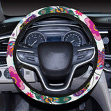 Colorful Butterfly Flower Pattern Car Steering Wheel Cover