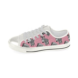 Zebra Head Pattern Women's Low Top Canvas Shoes White