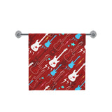 Electical Guitar Red Pattern Bath Towel