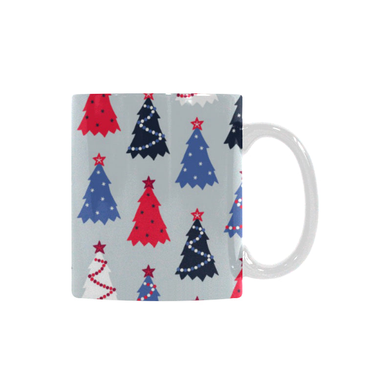 Christmas Tree Star Pattern Classical White Mug (FulFilled In US)