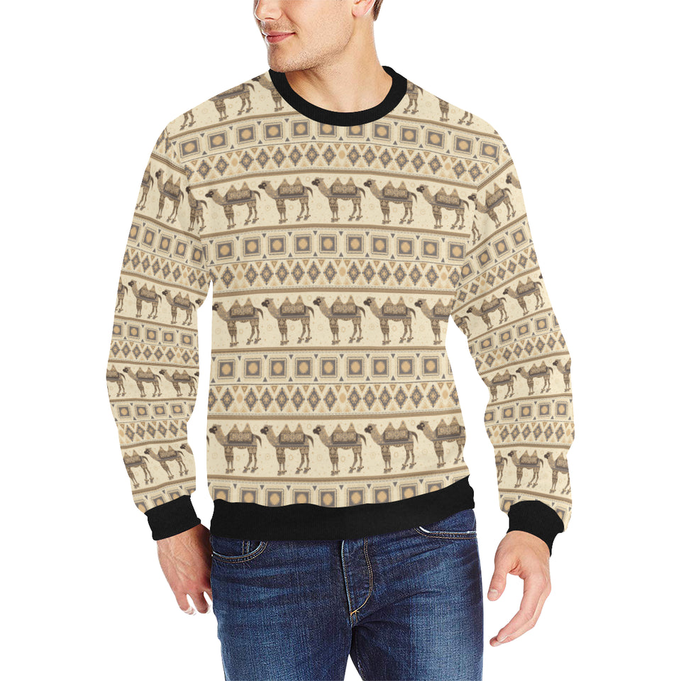 Traditional Camel Pattern Ethnic Motifs Men's Crew Neck Sweatshirt