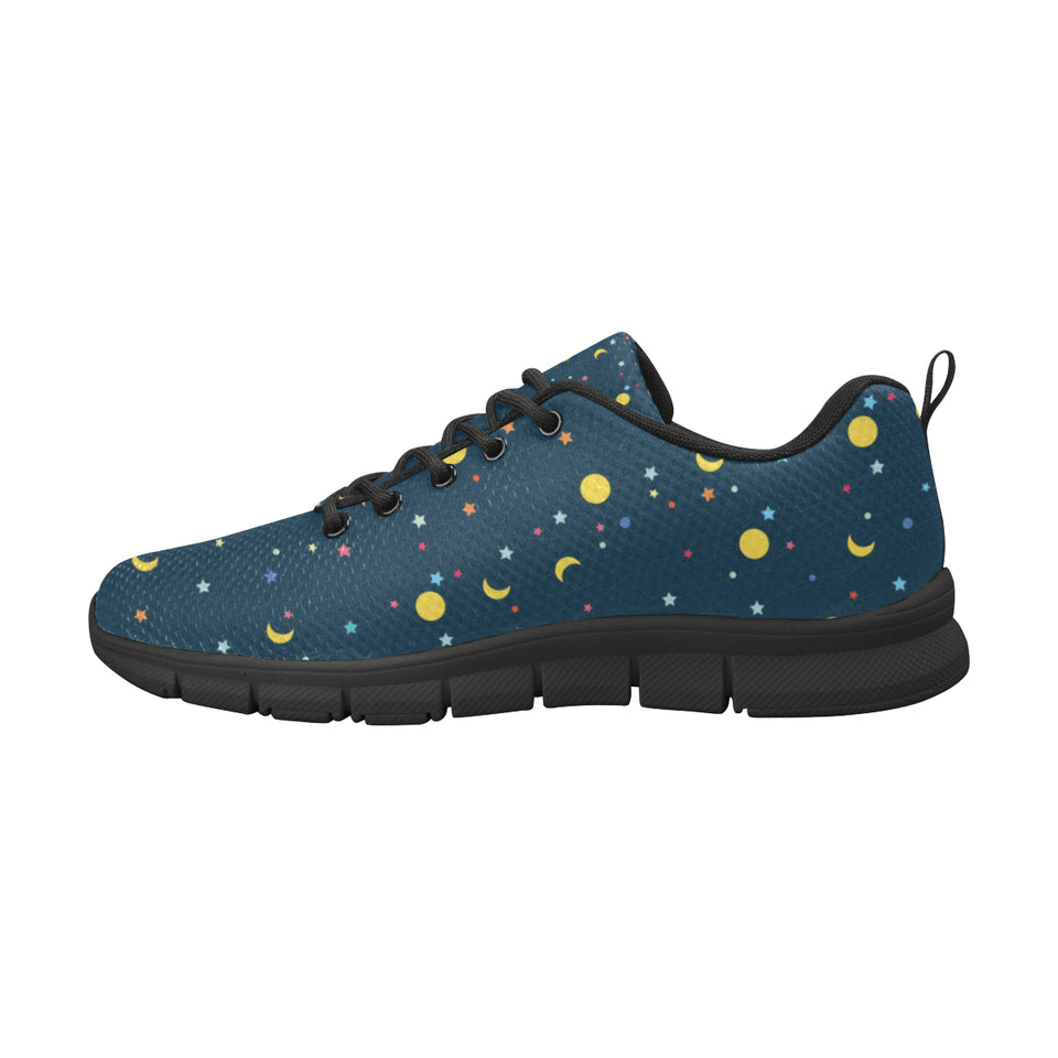 Moon Star Pattern Men's Sneakers Black