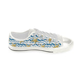 Starfish Pattern Women's Low Top Canvas Shoes White