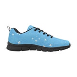 Airplane Pattern Blue Background Men's Sneakers Black