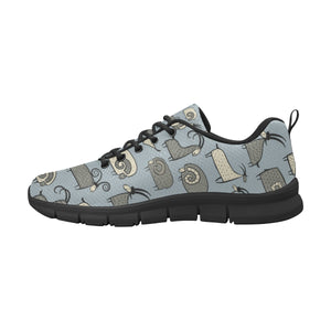 Goat Ram Pattern Men's Sneakers Black