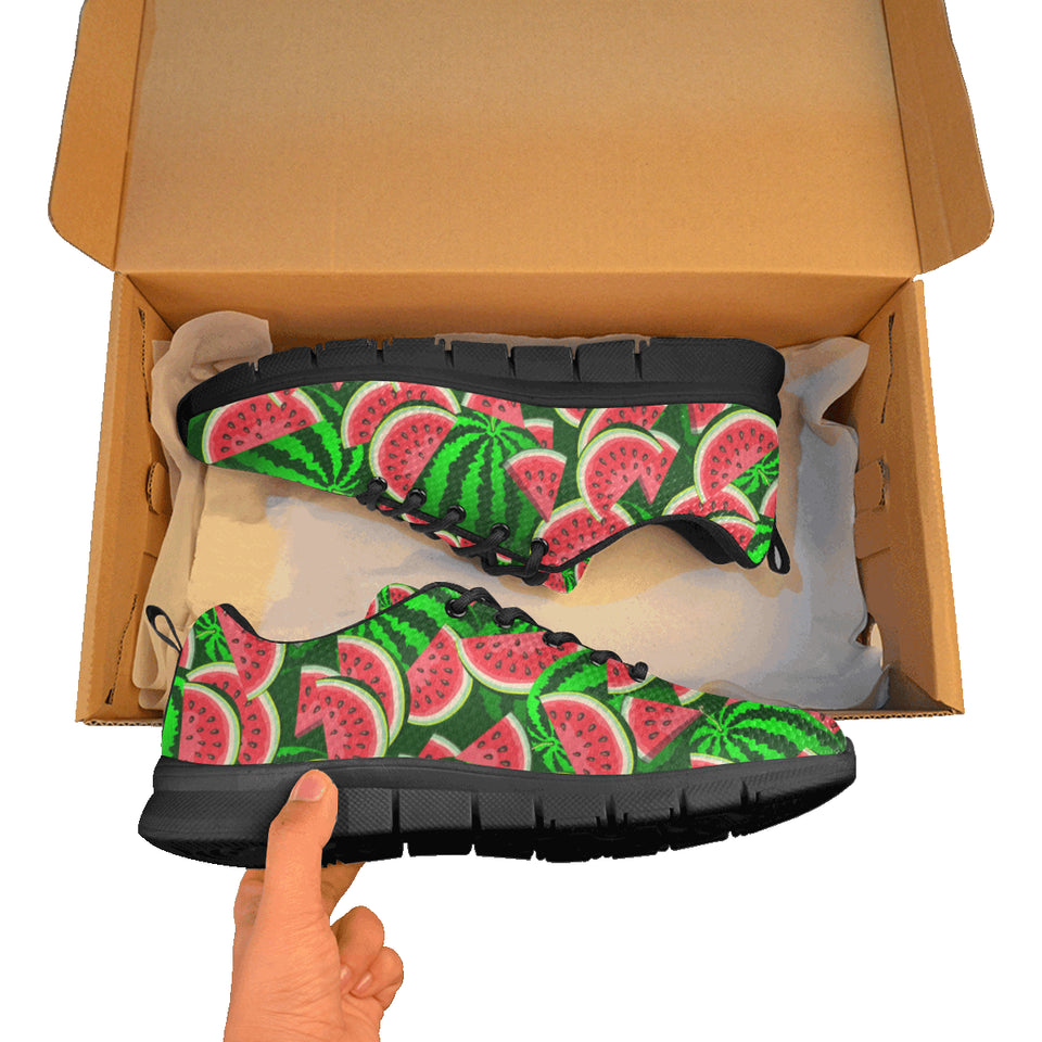 Watermelon Pattern Theme Men's Sneakers Black