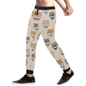 Shiba Inu Head Pattern Unisex Casual Sweatpants