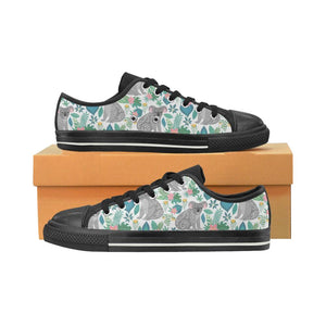 Koala Leaves Pattern Kids' Boys' Girls' Low Top Canvas Shoes Black