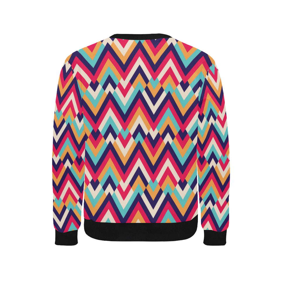 Zigzag Chevron Pattern Background Men's Crew Neck Sweatshirt