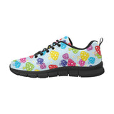 Colorful Mushroom Pattern Men's Sneakers Black