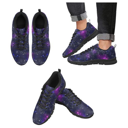 Space Galaxy Pattern Men's Sneakers Black