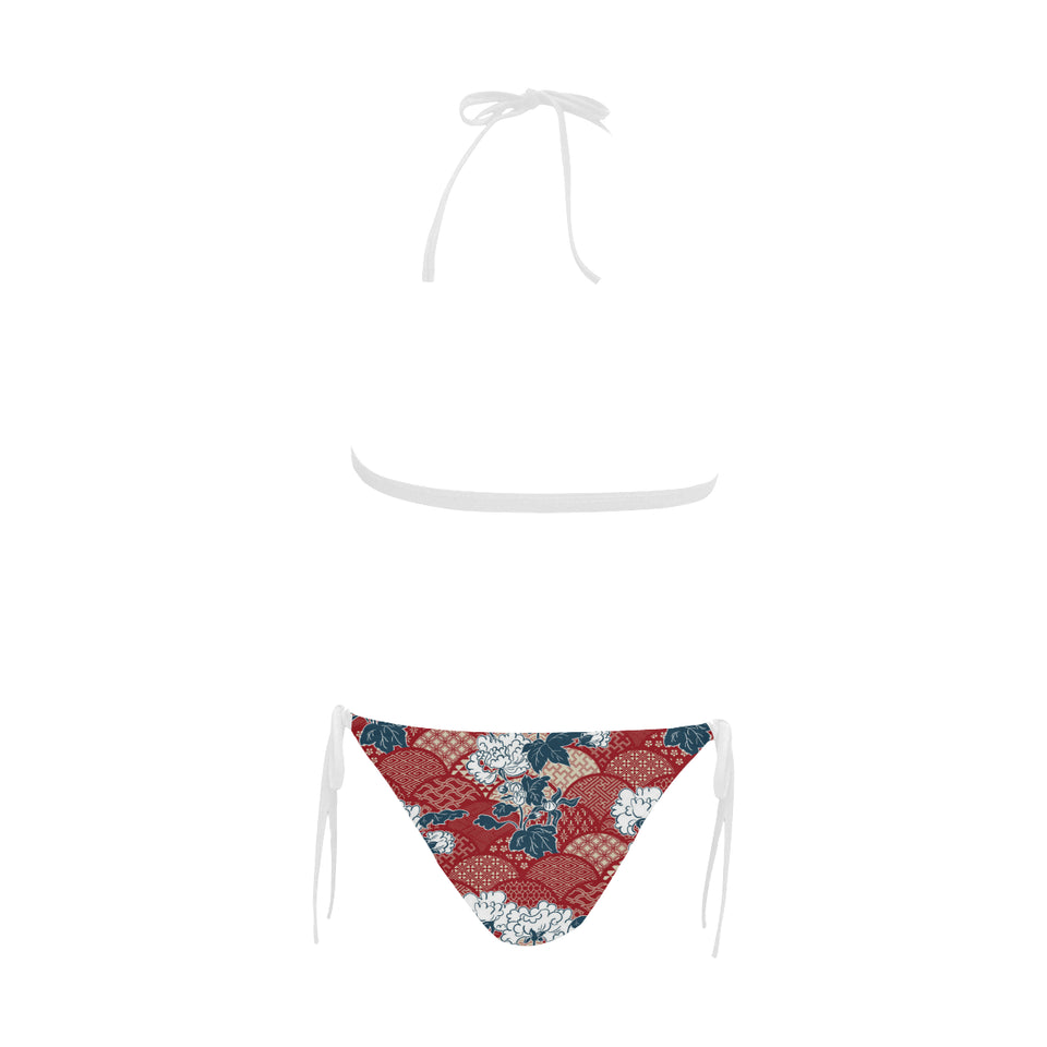 Red Theme Japanese Pattern Sexy Bikinis Two-Pieces Swimsuits