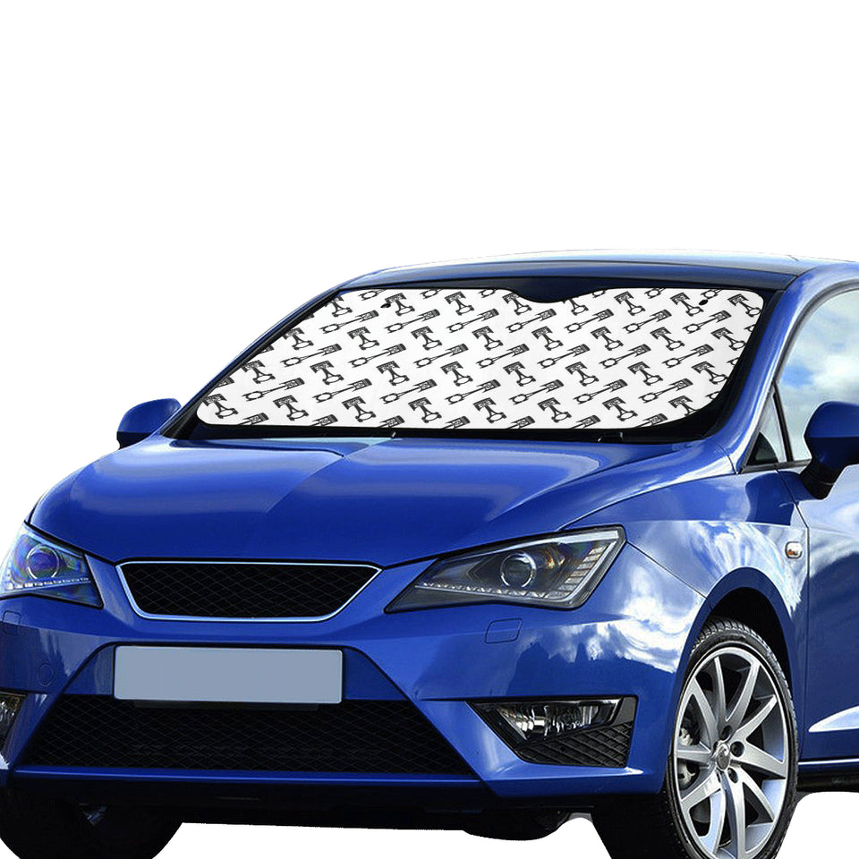 Engine Piston Theme Background Pattern Print Desig Car Sun Shade