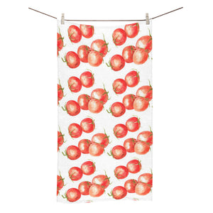 Tomato Water Color Pattern Bath Towel