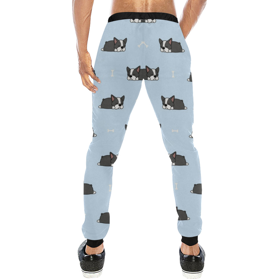 Sleep Boston Terrier Bone Pattern Unisex Casual Sweatpants