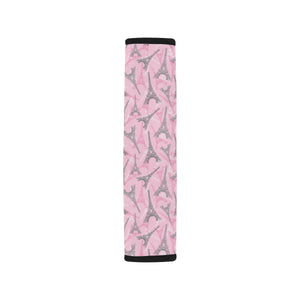 Eiffel Tower Pink Background Pattern Print Design Car Seat Belt Cover