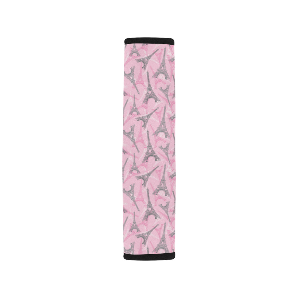 Eiffel Tower Pink Background Pattern Print Design Car Seat Belt Cover