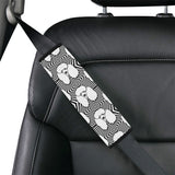 Black and White Poodle Pattern Car Seat Belt Cover