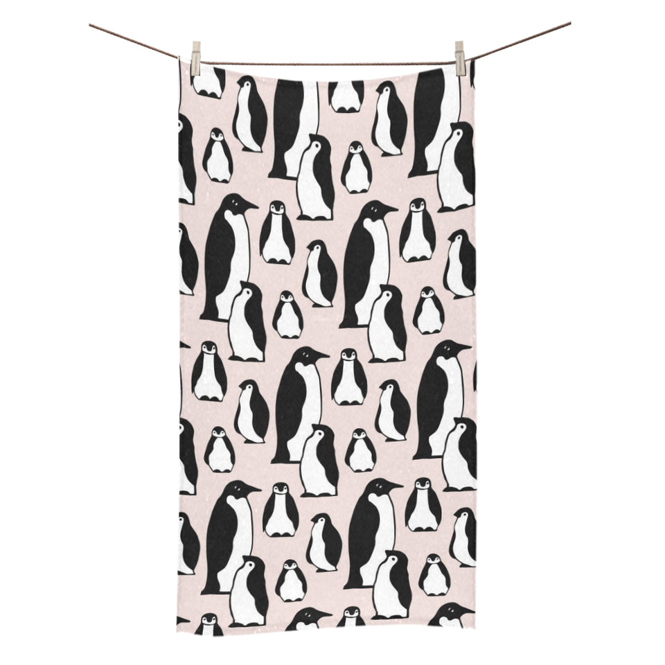 Penguin Pattern Background Bath Towel