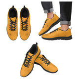 Cobweb Spider Web Pattern Orange Background Men's Sneakers Black