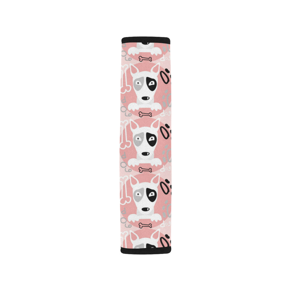 Bull Terrier Pattern Print Design 03 Car Seat Belt Cover