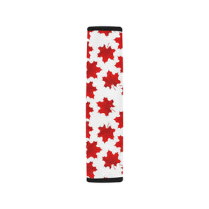 Red Maple Leaves Pattern Car Seat Belt Cover