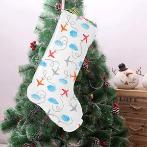 Airplane Cloud Pattern Christmas Stocking