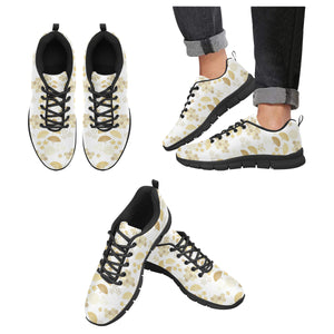 Gold Fan Japanese Pattern Men's Sneakers Black