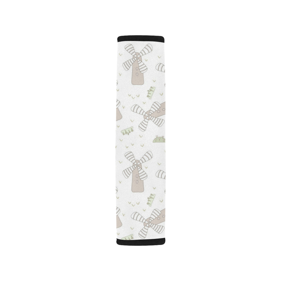 Windmill Pattern Background Car Seat Belt Cover