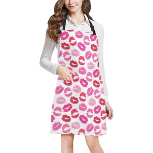 Lips Pattern Print Design 05 Adjustable Apron