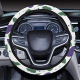 Eggplant Pattern Print Design 05 Car Steering Wheel Cover