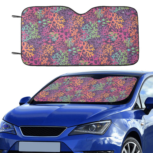 Coral Reef Pattern Print Design 03 Car Sun Shade