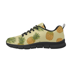 Pineapple Pattern Pokka Dot Background Men's Sneakers Black