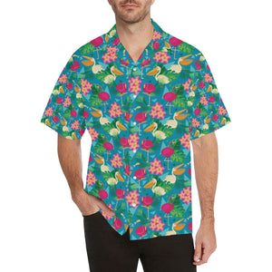 Pelican Pattern Print Design 03 Men's All Over Print Hawaiian Shirt (Model T58)