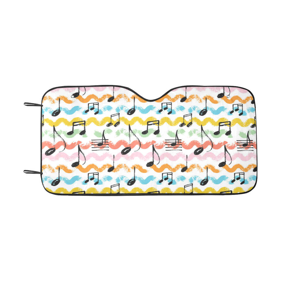 Music Notes Pattern Print Design 01 Car Sun Shade