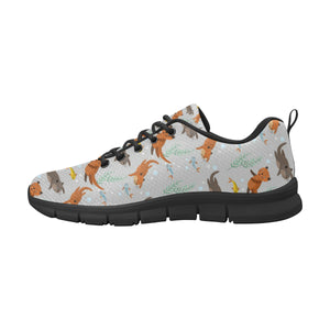 Swimming Fish Otter Pattern Men's Sneakers Black