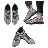 Gray Leopard Texture Pattern Men's Sneakers Black