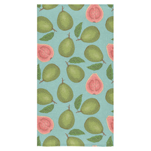 Guava Pattern Green Background Bath Towel